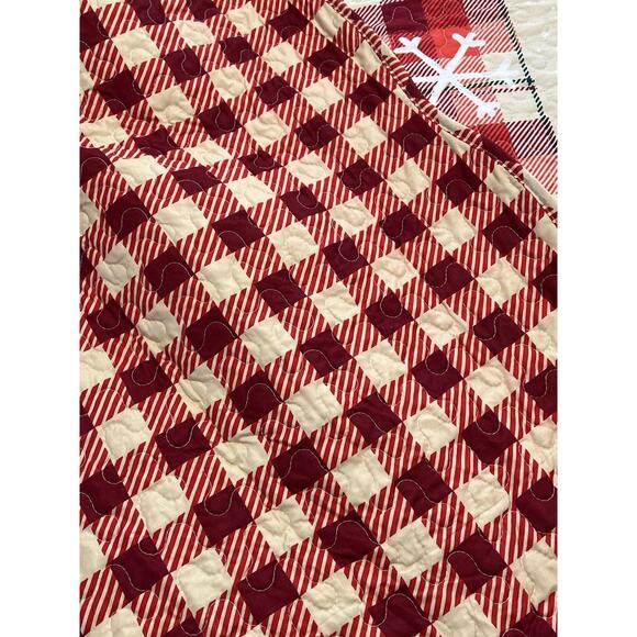 MarCielo Luxury Christmas Queen Patchwork Quilt Pillow Shams 3 piece Set Plaid - Picture 9 of 11